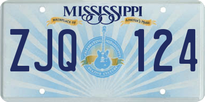 MS license plate ZJQ124