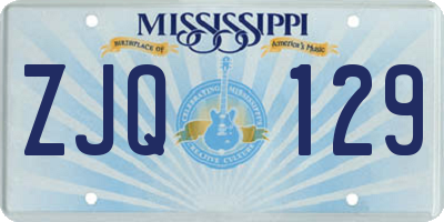 MS license plate ZJQ129