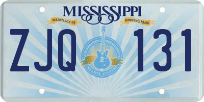 MS license plate ZJQ131