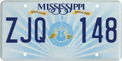 MS license plate ZJQ148