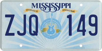 MS license plate ZJQ149