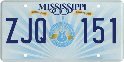 MS license plate ZJQ151