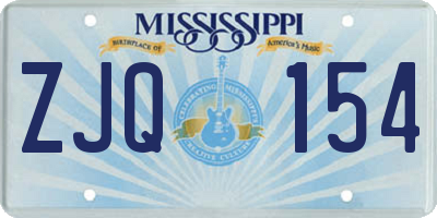 MS license plate ZJQ154
