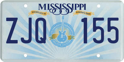 MS license plate ZJQ155