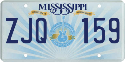 MS license plate ZJQ159