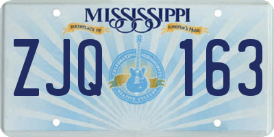 MS license plate ZJQ163