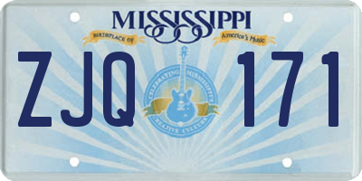 MS license plate ZJQ171