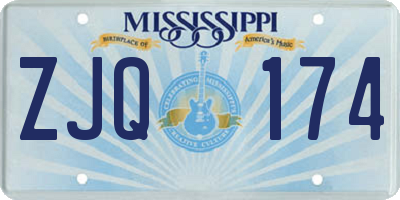 MS license plate ZJQ174