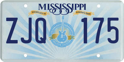 MS license plate ZJQ175