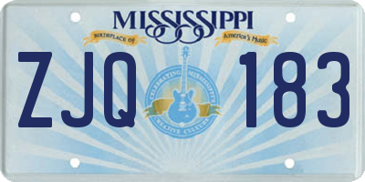 MS license plate ZJQ183