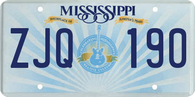 MS license plate ZJQ190
