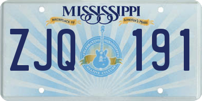 MS license plate ZJQ191