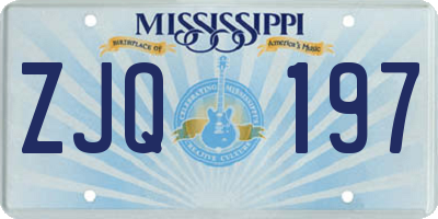 MS license plate ZJQ197