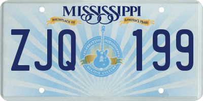 MS license plate ZJQ199