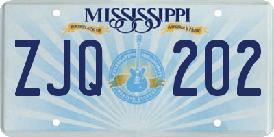 MS license plate ZJQ202