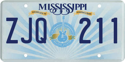 MS license plate ZJQ211