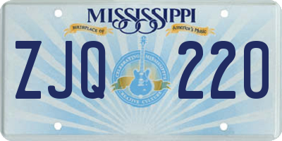MS license plate ZJQ220