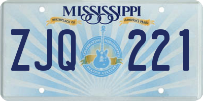 MS license plate ZJQ221