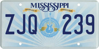 MS license plate ZJQ239