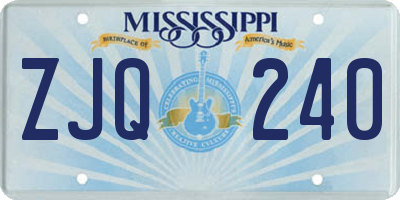 MS license plate ZJQ240