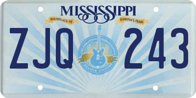 MS license plate ZJQ243