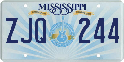 MS license plate ZJQ244