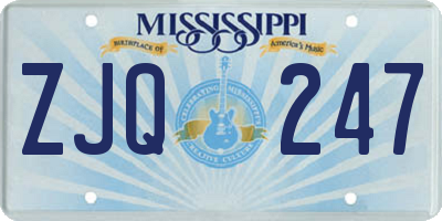 MS license plate ZJQ247