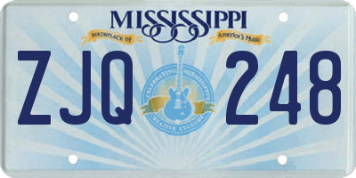 MS license plate ZJQ248