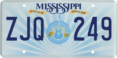 MS license plate ZJQ249