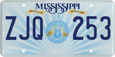MS license plate ZJQ253