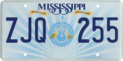 MS license plate ZJQ255