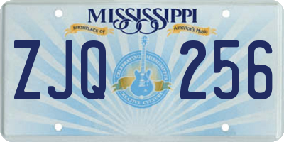 MS license plate ZJQ256