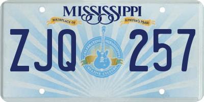 MS license plate ZJQ257
