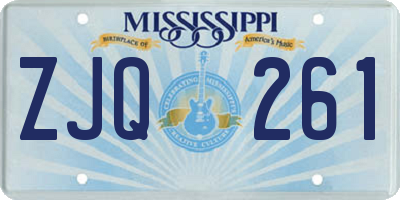 MS license plate ZJQ261
