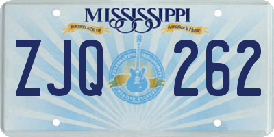 MS license plate ZJQ262