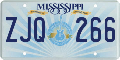 MS license plate ZJQ266