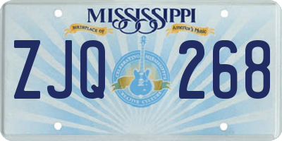 MS license plate ZJQ268