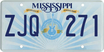 MS license plate ZJQ271