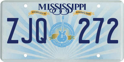 MS license plate ZJQ272