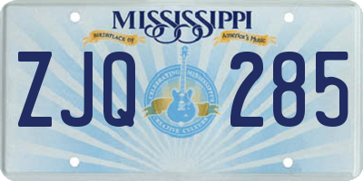 MS license plate ZJQ285