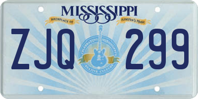 MS license plate ZJQ299