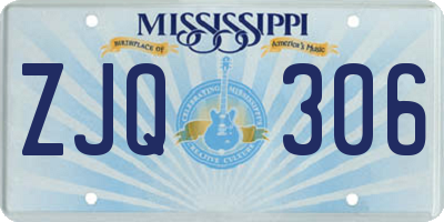 MS license plate ZJQ306