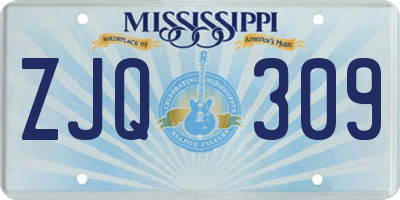 MS license plate ZJQ309