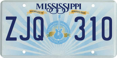MS license plate ZJQ310