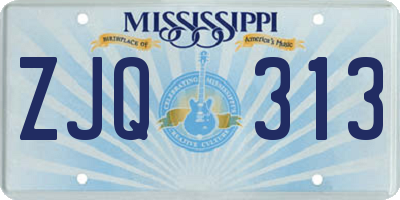 MS license plate ZJQ313