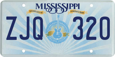 MS license plate ZJQ320