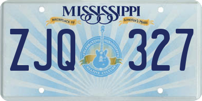 MS license plate ZJQ327