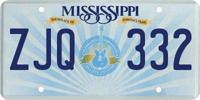MS license plate ZJQ332