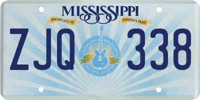 MS license plate ZJQ338