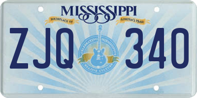 MS license plate ZJQ340